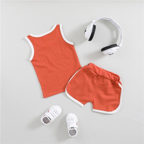 Boys Short Sleeve Shorts Two-Piece Set